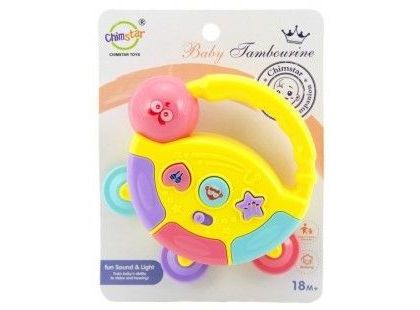 Tamburínka baby 12 cm žlutá
