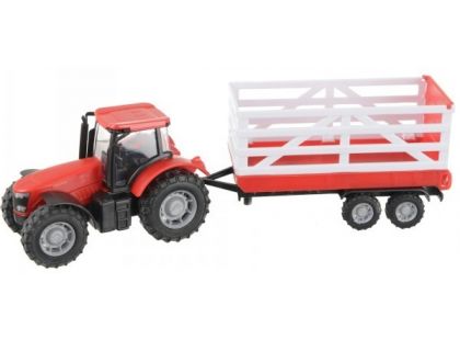Teamsterz Traktor s valníkem - Červený traktor s valníkem