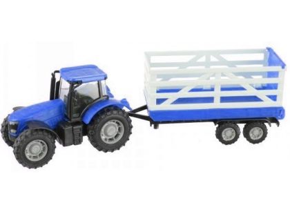 Teamsterz Traktor s valníkem - Modrý traktor s valníkem