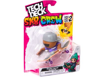 Tech Deck Sk8 Crew fingerboard s figurkou šedivá kšiltovka