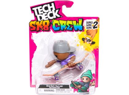 Tech Deck Sk8 Crew fingerboard s figurkou šedivá kšiltovka