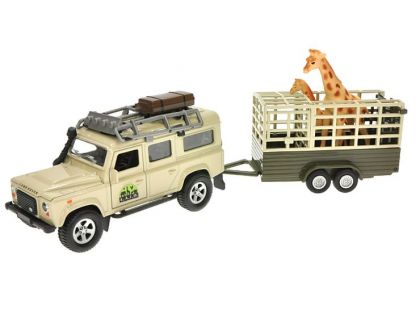 Teddies Auto - Land Rover Defender s přívěsem a žirafou