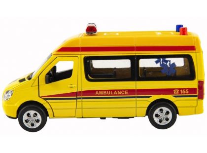Teddies Auto ambulance 15 cm na baterie se světlem se zvukem