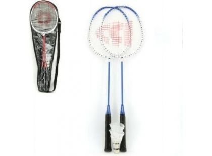 Teddies Badminton sada se 3 košíčky modrá