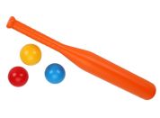 Teddies Baseballová pálka 50 cm + míčky 3 ks oranžová