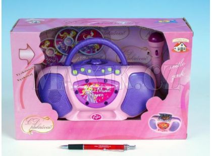 Teddies CD přehrávač s mikrofonem karaoke