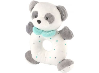 Teddies Chrastítko medvěd panda plyš 14 x 17 cm