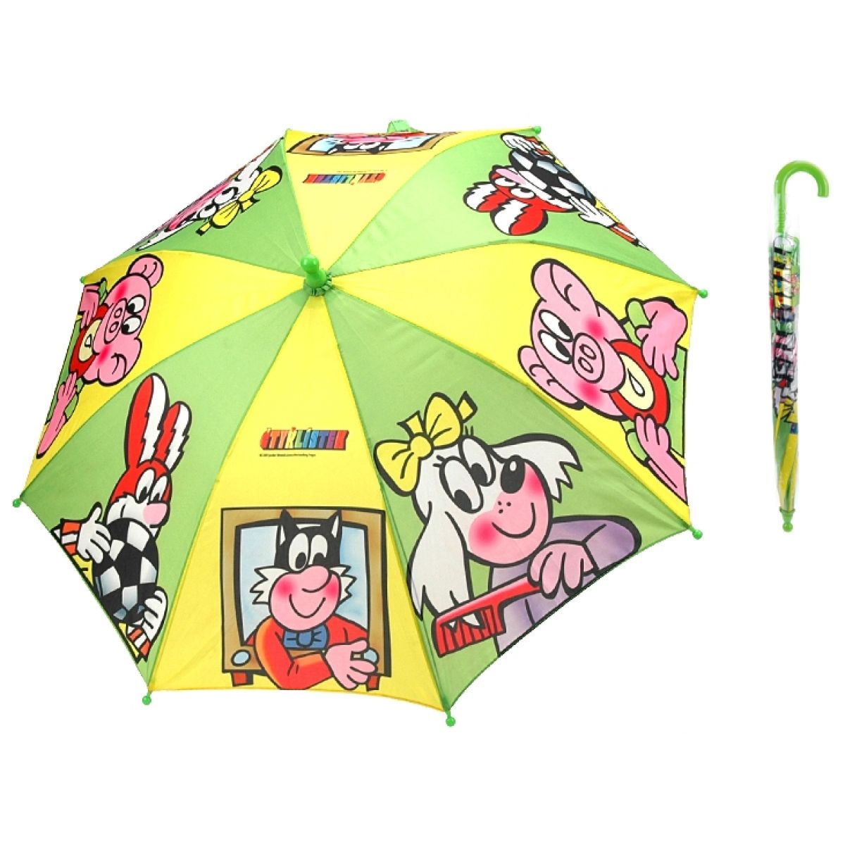 Teddies Deštník automatický - Čtyřlístek zelený