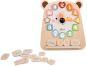 Teddies Hodiny medvěd výukové vkládačka dřevěné v krabici 26x29x5cm 24m+ 3
