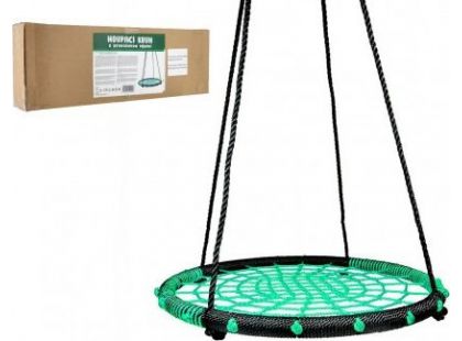 Teddies Houpací kruh zelený 100 cm s provazovým výpletem