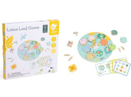 Teddies Hra Lotusový list dřevěná v krabici 28x28x4cm