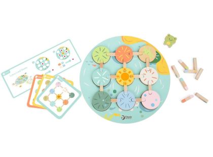 Teddies Hra Lotusový list dřevěná v krabici 28x28x4cm