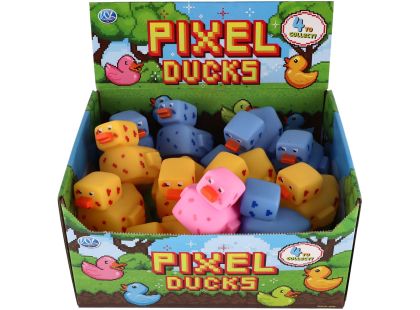 Teddies Kačenka pixel do vany guma 8x10cm 4 barvy 24ks v boxu