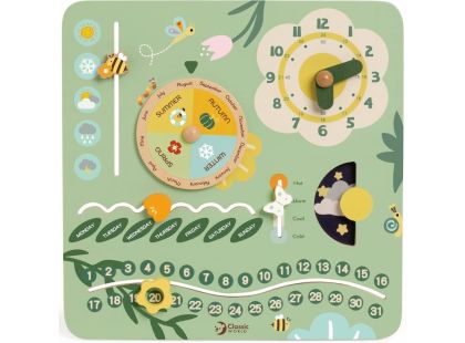 Teddies Kalendář dřevěný v anglickém jazyce v krabici 31x31x5cm