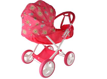 Teddies Kočárek pro panenky hluboký látkový