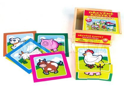 Teddies Kostky kubus - Moje první zvířátka 9ks