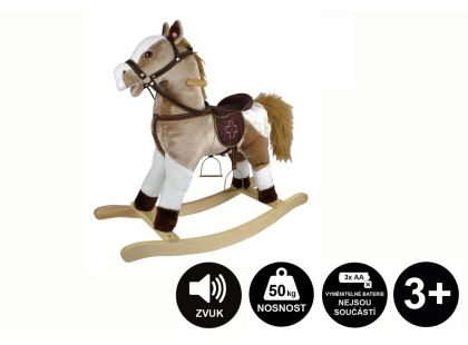 Teddies Kůň houpací světle hnědý plyš 71cm