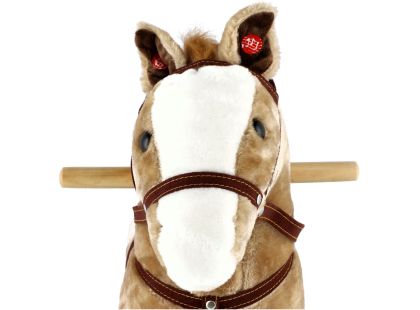 Teddies Kůň houpací světle hnědý plyš 71cm