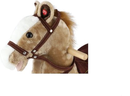 Teddies Kůň houpací světle hnědý plyš 71cm