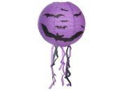 Teddies Lampion koule Halloween se střapci papír průměr 30cm v sáčku (bez hůlky) 3 druhy karneval