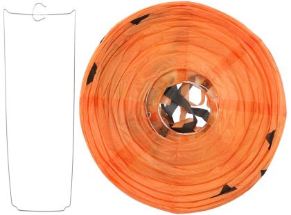 Teddies Lampion koule Halloween se střapci papír průměr 30cm v sáčku (bez hůlky) 3 druhy karneval
