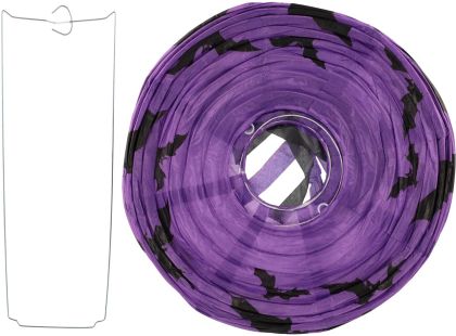 Teddies Lampion koule Halloween se střapci papír průměr 30cm v sáčku (bez hůlky) 3 druhy karneval