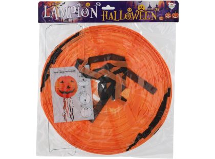 Teddies Lampion koule Halloween se střapci papír průměr 30cm v sáčku (bez hůlky) 3 druhy karneval