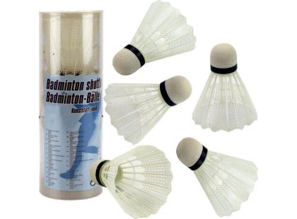Teddies Míčky na badminton bílé plast 5 ks v tubě