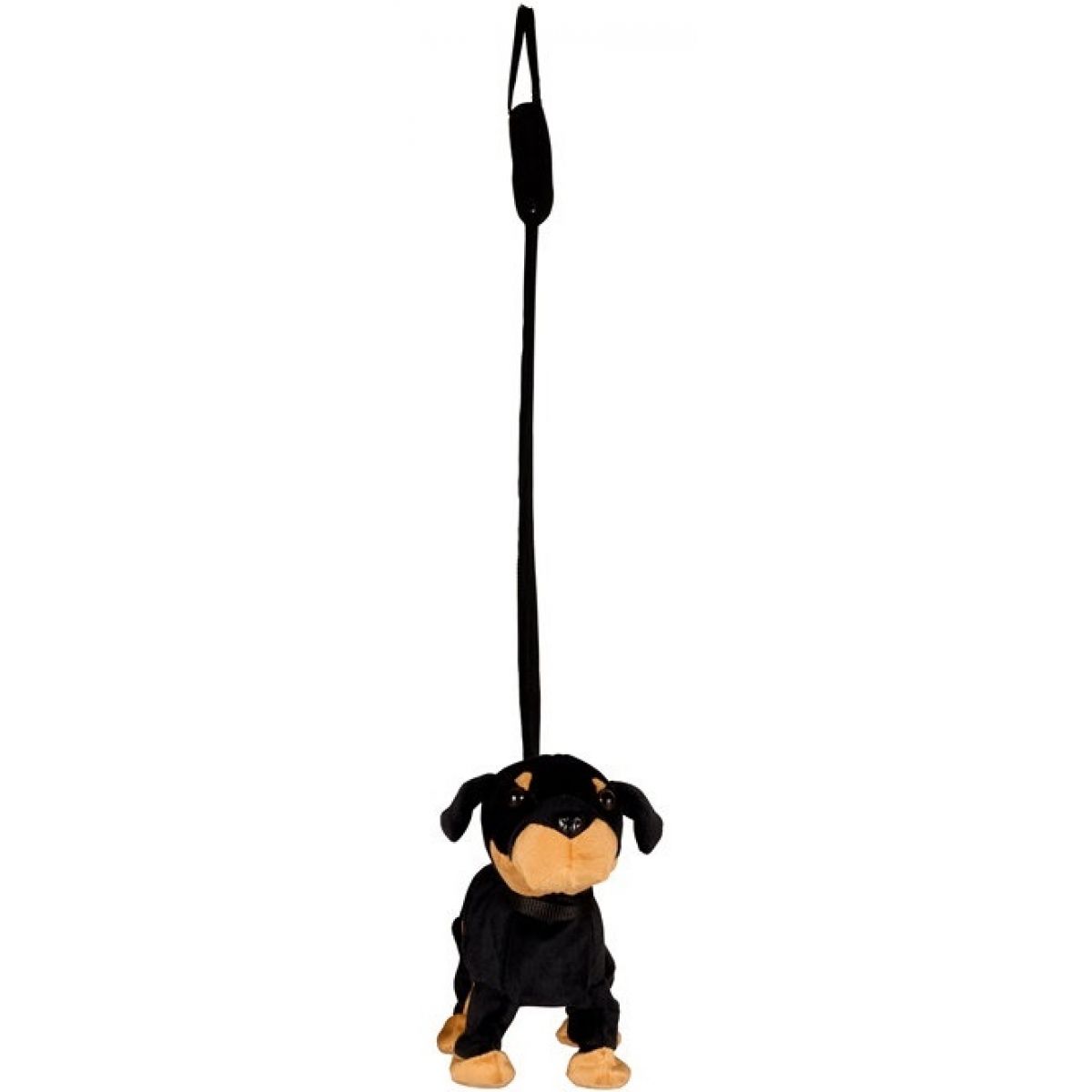 Teddies Pes na tyčce 25cm - Černý dobrman