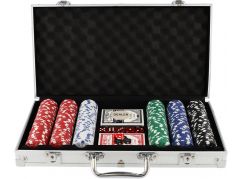 Teddies Poker sada 300ks včetně kostek a karet karty v hliníkovém kufříku