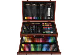 Teddies Sada na malování - Art box kreativní sada 143ks v dřevěném kufříku 38x25x8cm