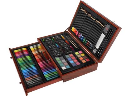 Teddies Sada na malování - Art box kreativní sada 143ks v dřevěném kufříku 38x25x8cm