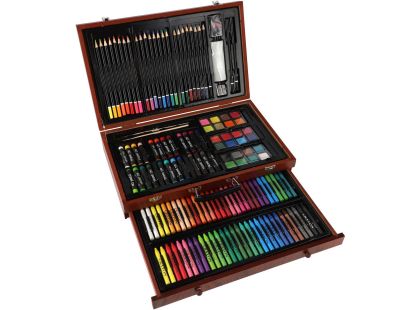 Teddies Sada na malování - Art box kreativní sada 143ks v dřevěném kufříku 38x25x8cm