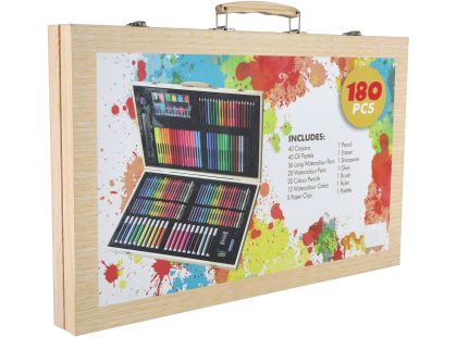 Teddies Sada na malování - Art box kreativní sada 180ks v dřevěném kufříku 47x30x4,5cm