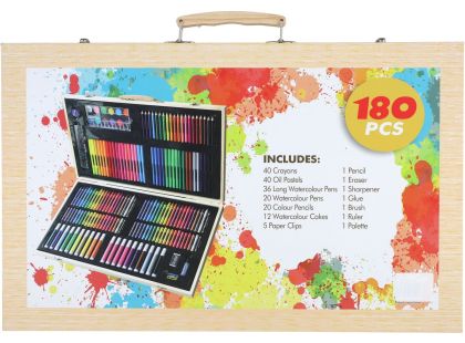Teddies Sada na malování - Art box kreativní sada 180ks v dřevěném kufříku 47x30x4,5cm