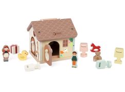 Teddies Skládanka vkládačka dům dřevo 11ks 16x15x14cm 18m+