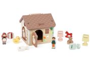 Teddies Skládanka vkládačka dům dřevo 11ks 16x15x14cm 18m+