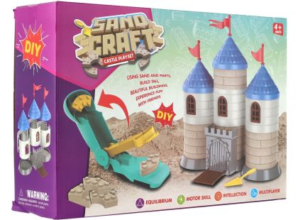 Teddies Stavebnice hrad s pískem plast s doplňky v krabici 28x19x8cm