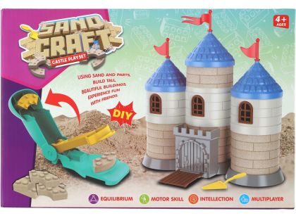 Teddies Stavebnice hrad s pískem plast s doplňky v krabici 28x19x8cm