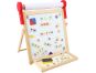 Teddies Tabule oboustranná magnetická dřevo černá-bílá 33x33cm s rolí papíru s doplňky v krabici 37x43cm 2