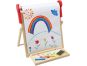 Teddies Tabule oboustranná magnetická dřevo černá-bílá 33x33cm s rolí papíru s doplňky v krabici 37x43cm 3