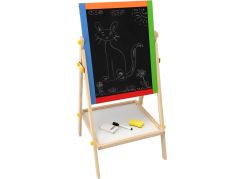 Teddies Tabule oboustranná magnetická dřevo černá-bílá 35x43cm s doplňky v krabici 44x63cm