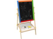 Teddies Tabule oboustranná magnetická dřevo černá-bílá 35x43cm s doplňky v krabici 44x63cm