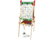 Teddies Tabule oboustranná magnetická dřevo černá-bílá 35x43cm s rolí papíru s doplňky v krabici 40x61cm