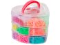 Teddies Udělej si svůj náramek - gumičky 2700ks + náčiní v plastové krabičce tvar srdce 16x13cm 3