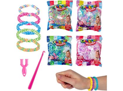 Teddies Udělej si svůj náramek - gumičky 5000ks + náčiní 4 barvy v sáčku 17x22cm