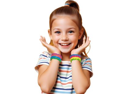 Teddies Udělej si svůj náramek - gumičky 5000ks + náčiní 4 barvy v sáčku 17x22cm