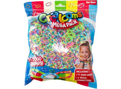 Teddies Udělej si svůj náramek - gumičky 5000ks + náčiní 4 barvy v sáčku 17x22cm