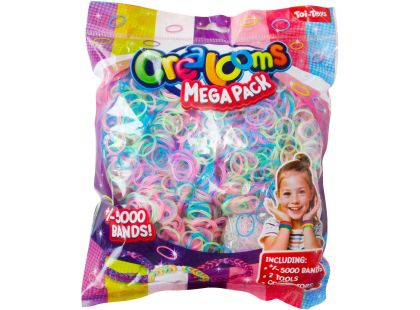 Teddies Udělej si svůj náramek - gumičky 5000ks + náčiní 4 barvy v sáčku 17x22cm