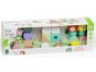 Teddies Vlak + 2 vagóny jungle dřevo tahací stavebnice 27 dílků v krabici 38x12x8cm 12m+ 6